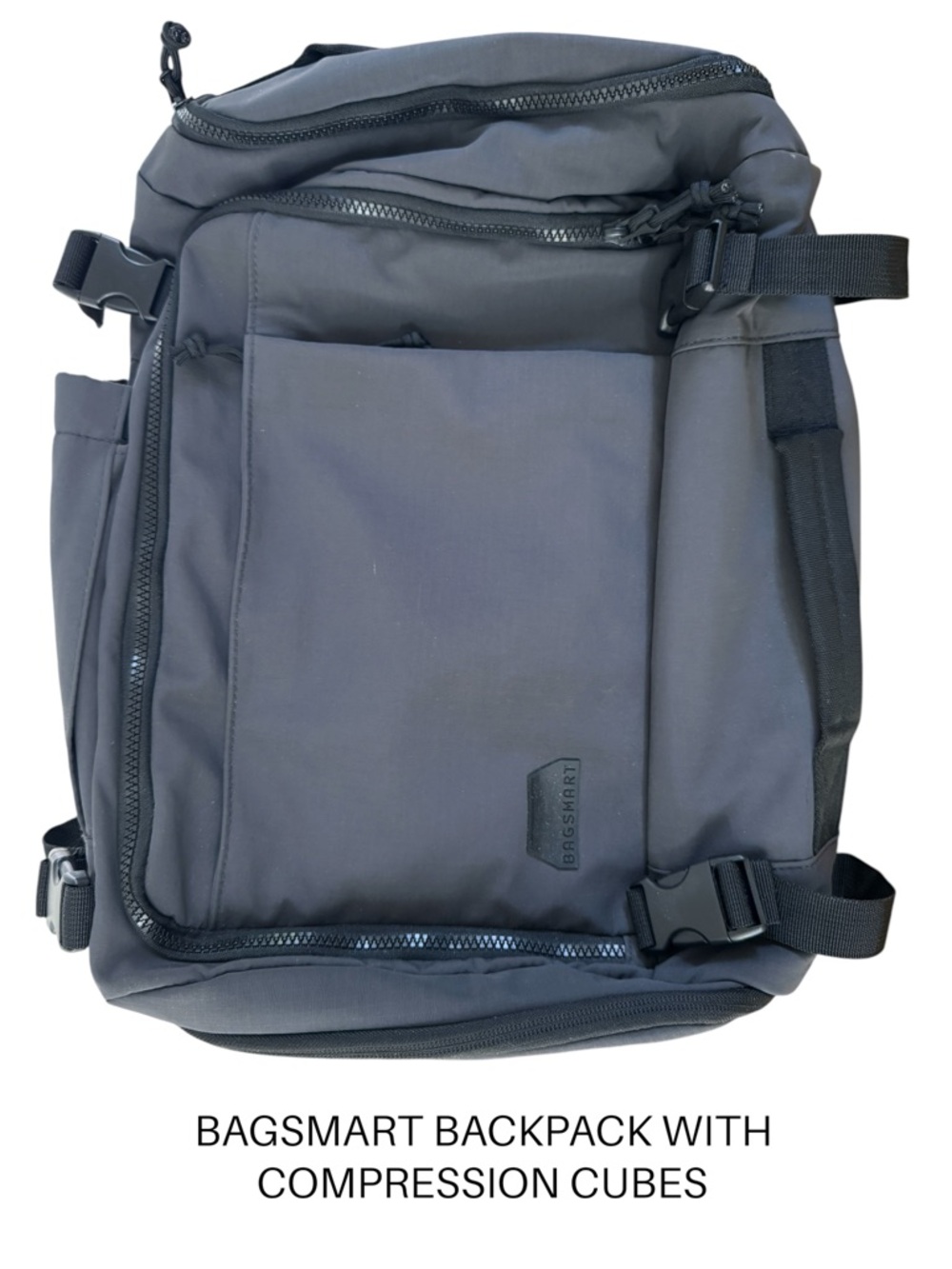 Bagsmart Blast 38L Backpack w/6 pcs Compression Cube Set - Black